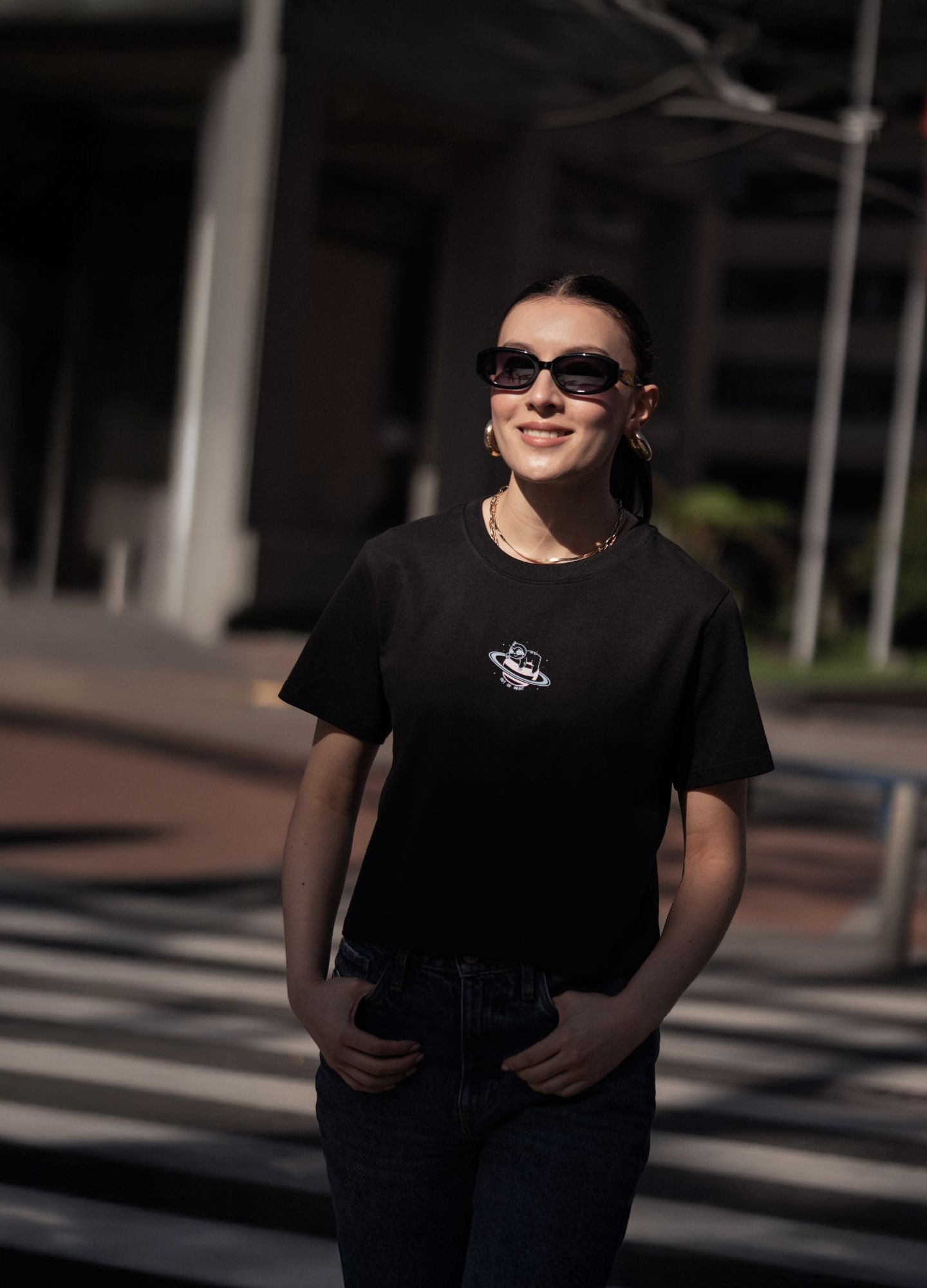 Orbit Crop Top – Negro