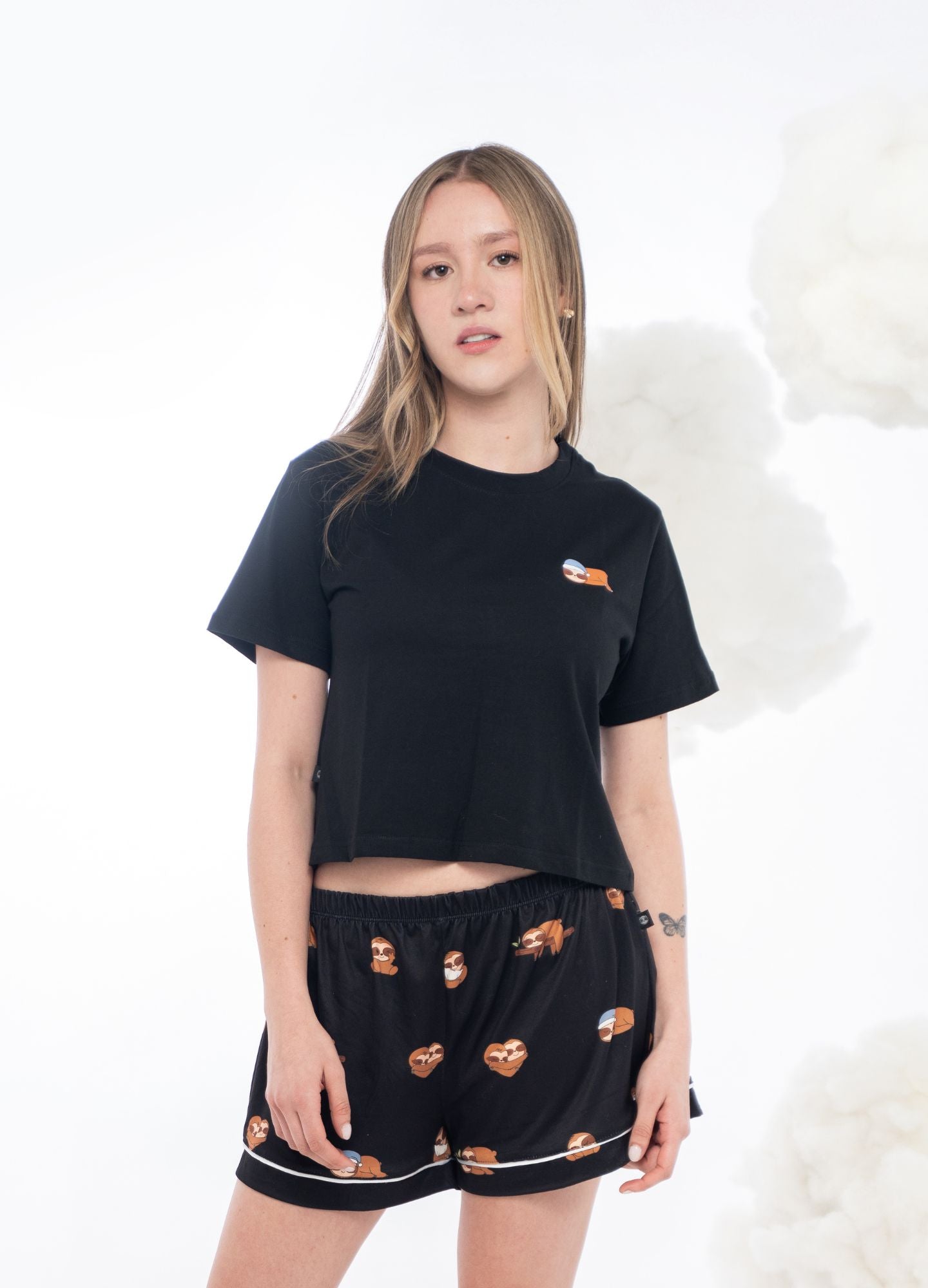 Conjunto Short Perezosos - Negro