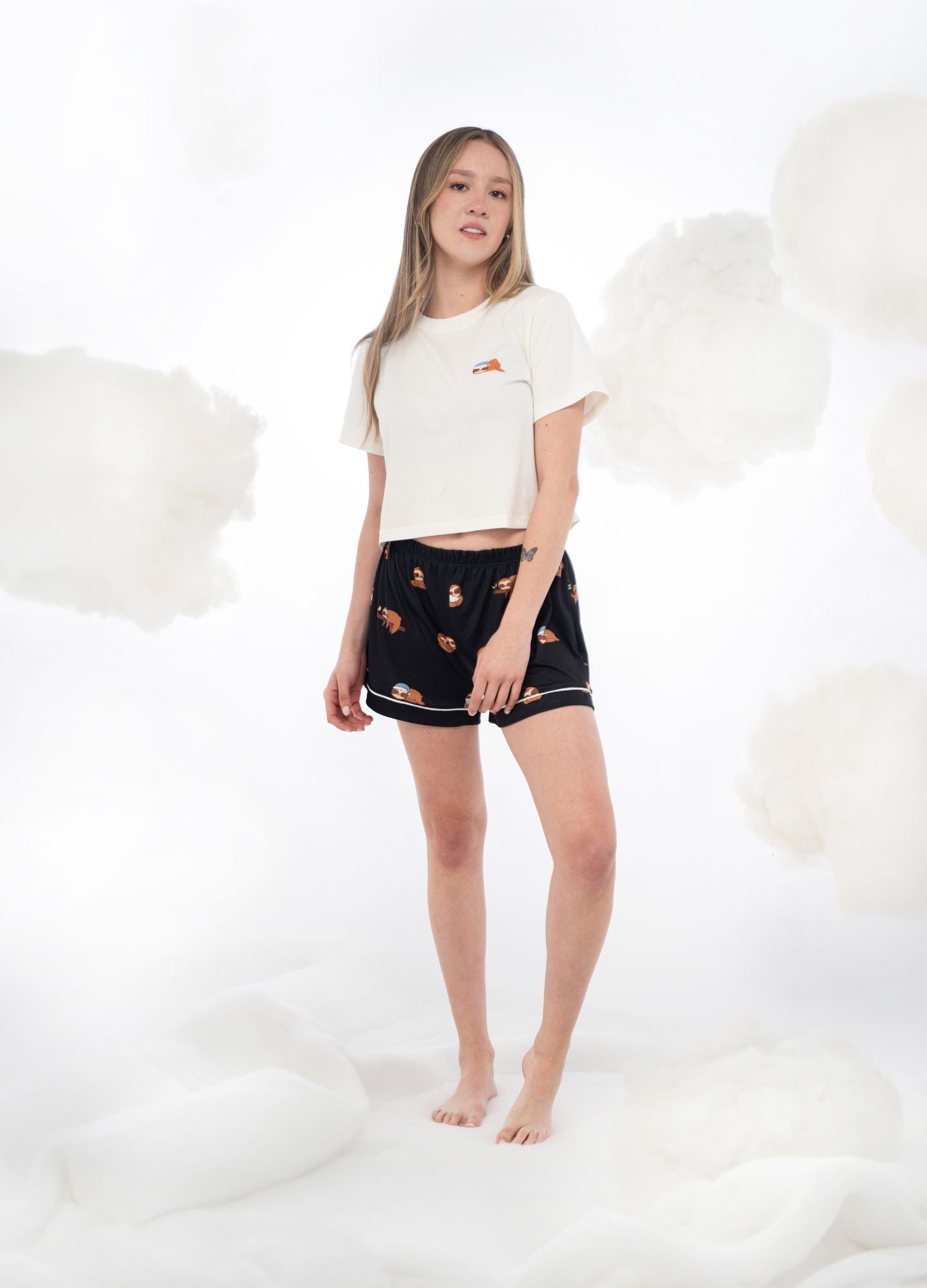 Conjunto Short Perezosos - Negro