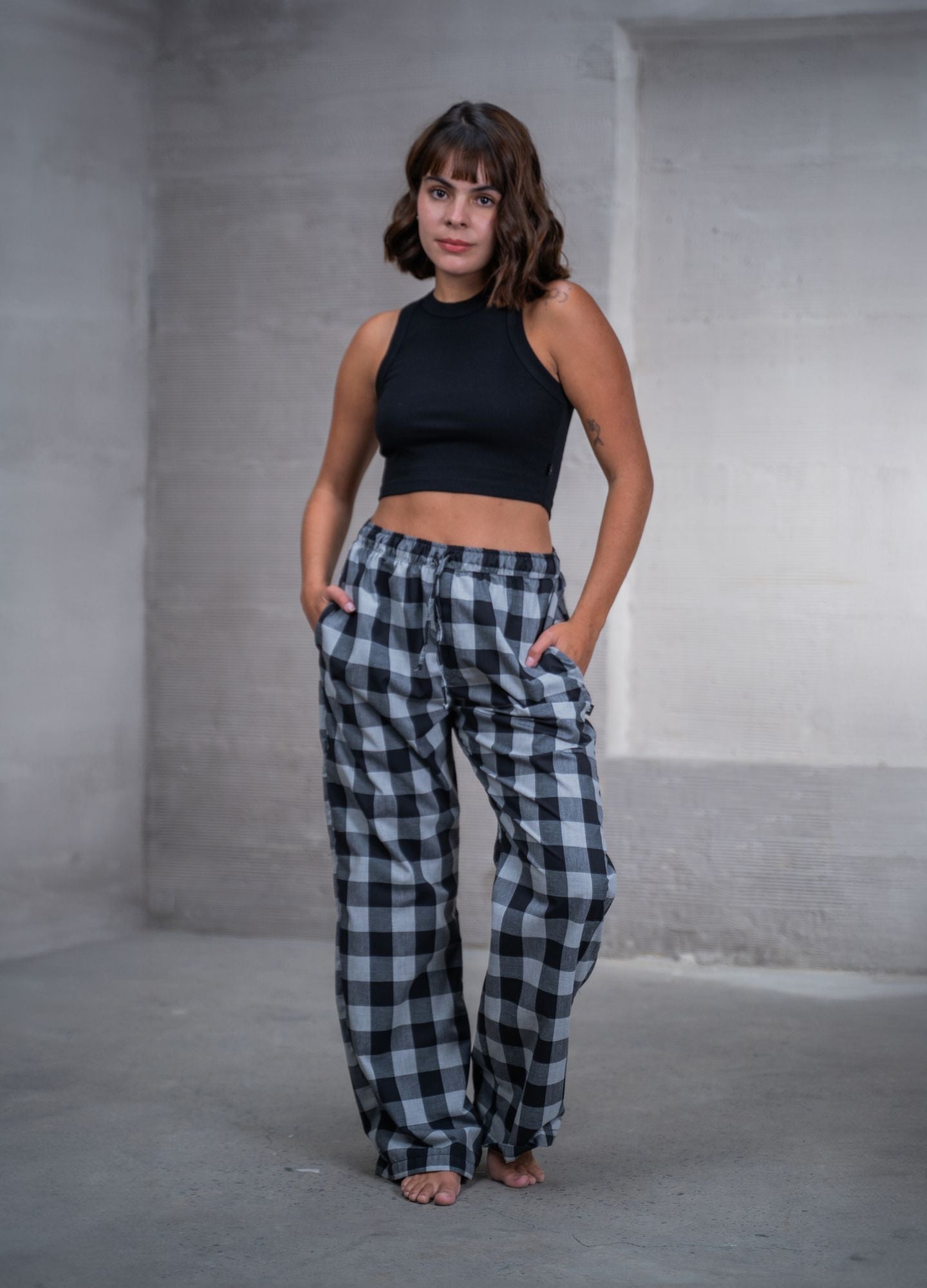 Pantalón Cuadros - Negro