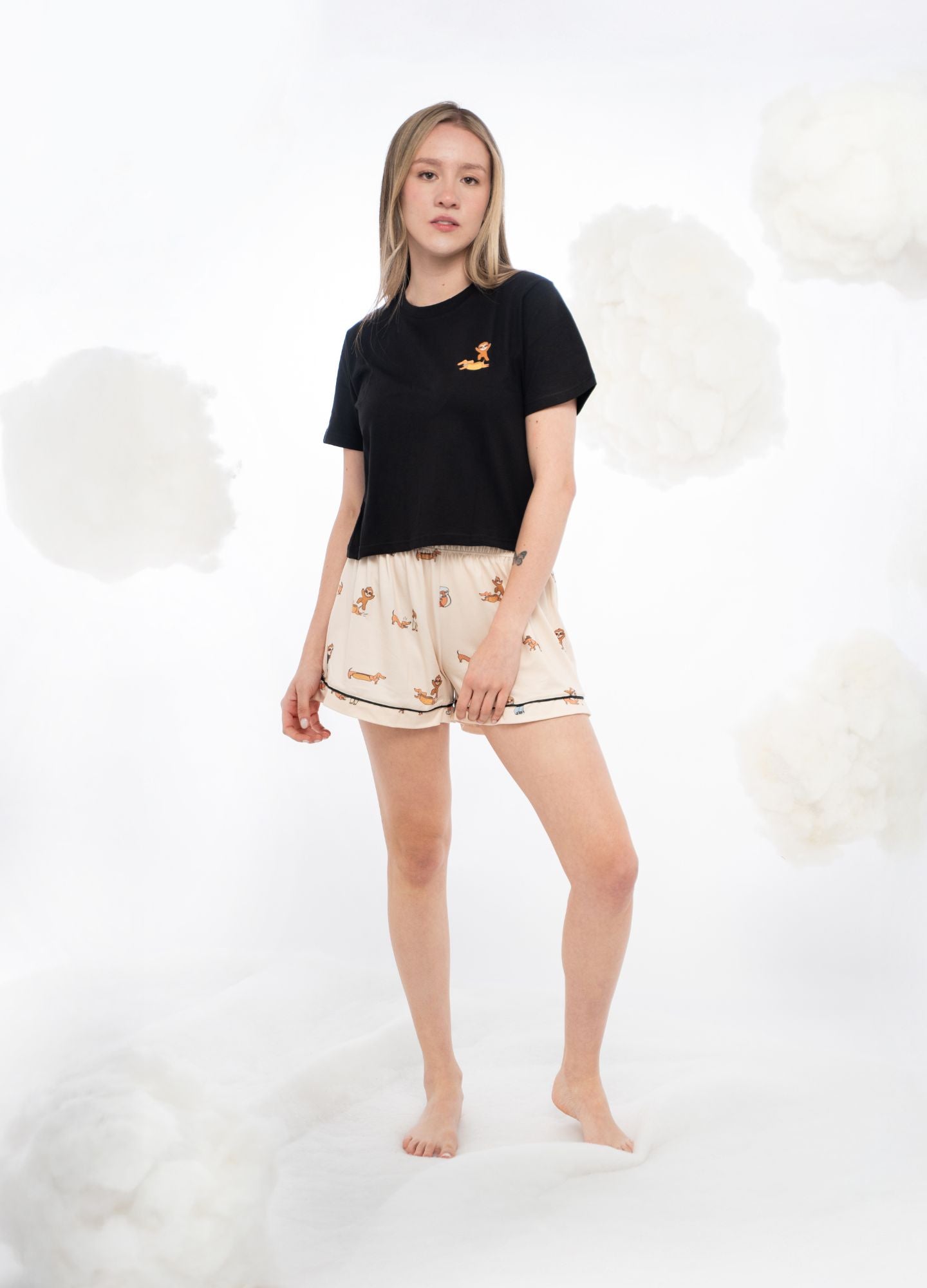Conjunto Short Calle y Jero - Crema