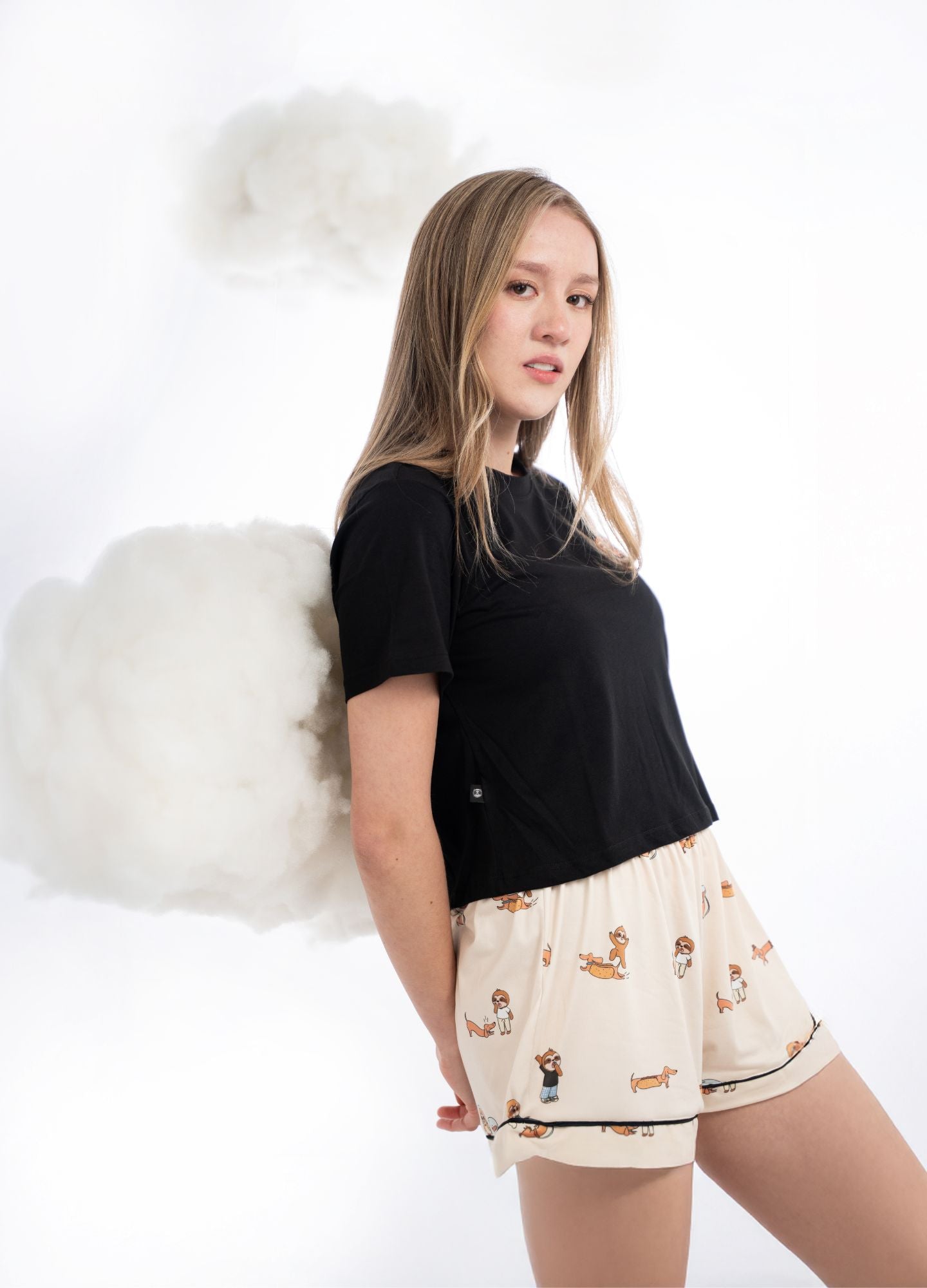 Conjunto Short Calle y Jero - Crema