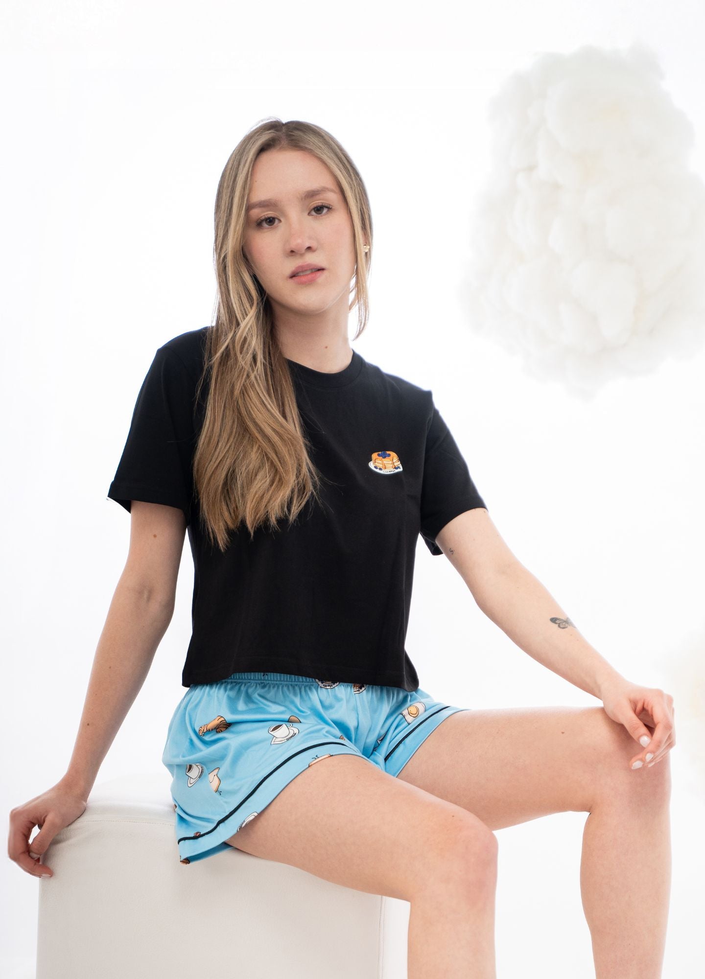 Conjunto Short Desayuno - Celeste
