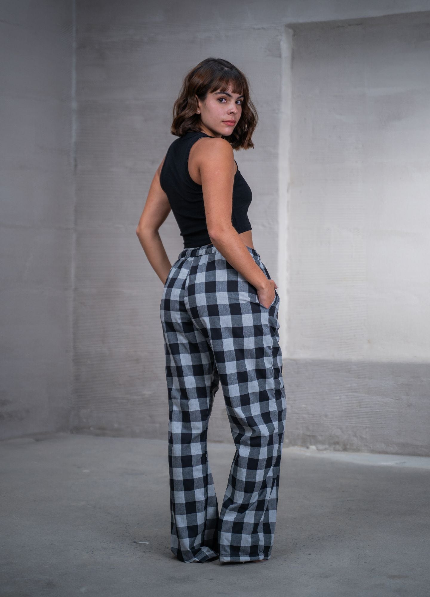 Pantalón Cuadros - Negro