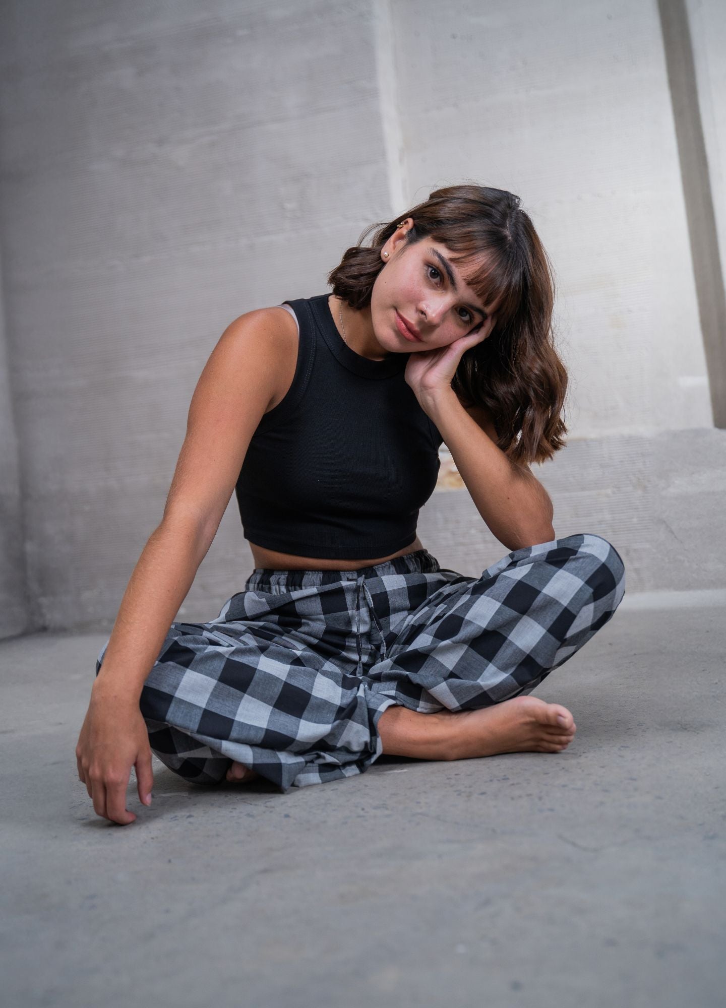 Pantalón Cuadros - Negro