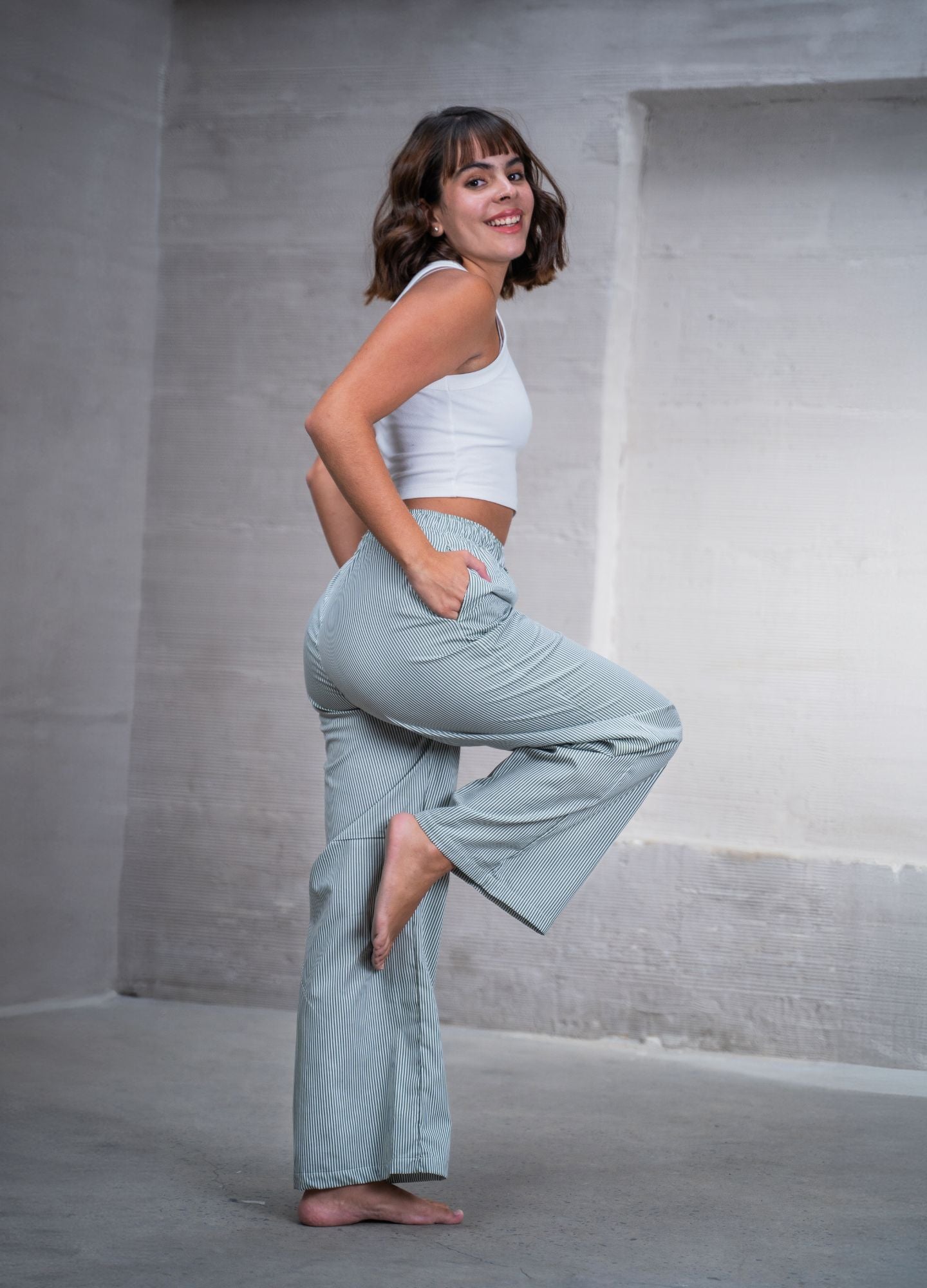 Pantalón Rayas - Verde
