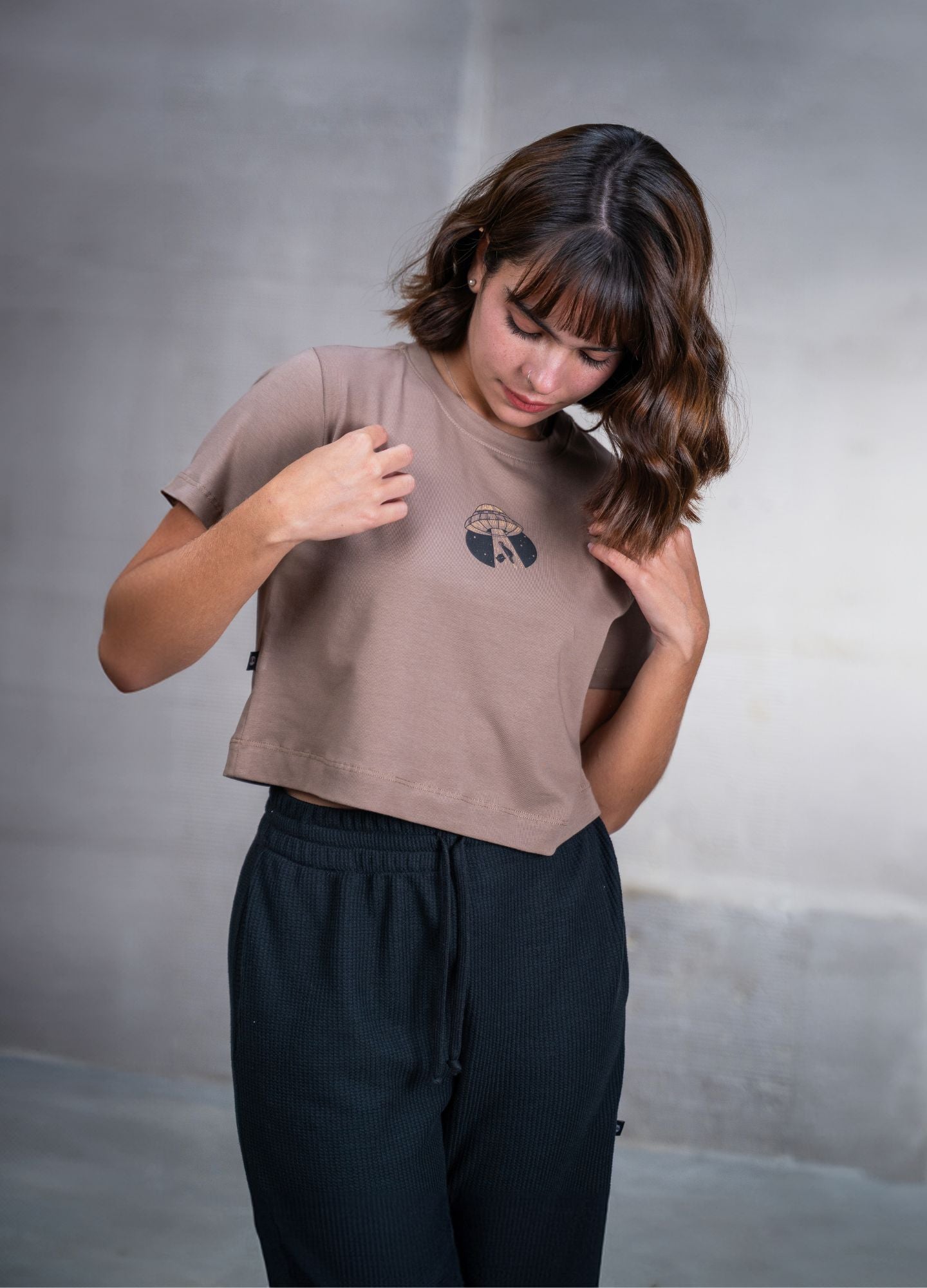 Taken Crop Top – Taupe