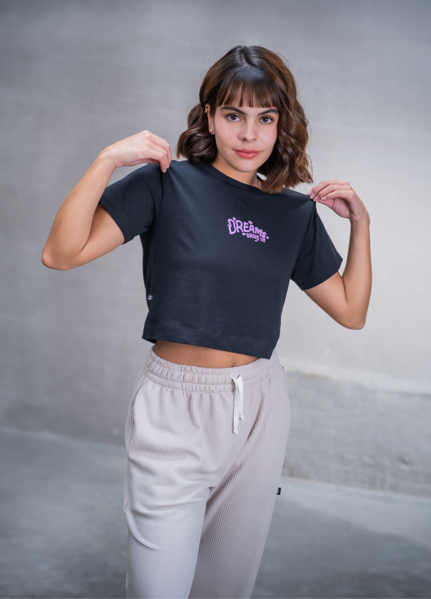 Dreams Crop Top – Negro