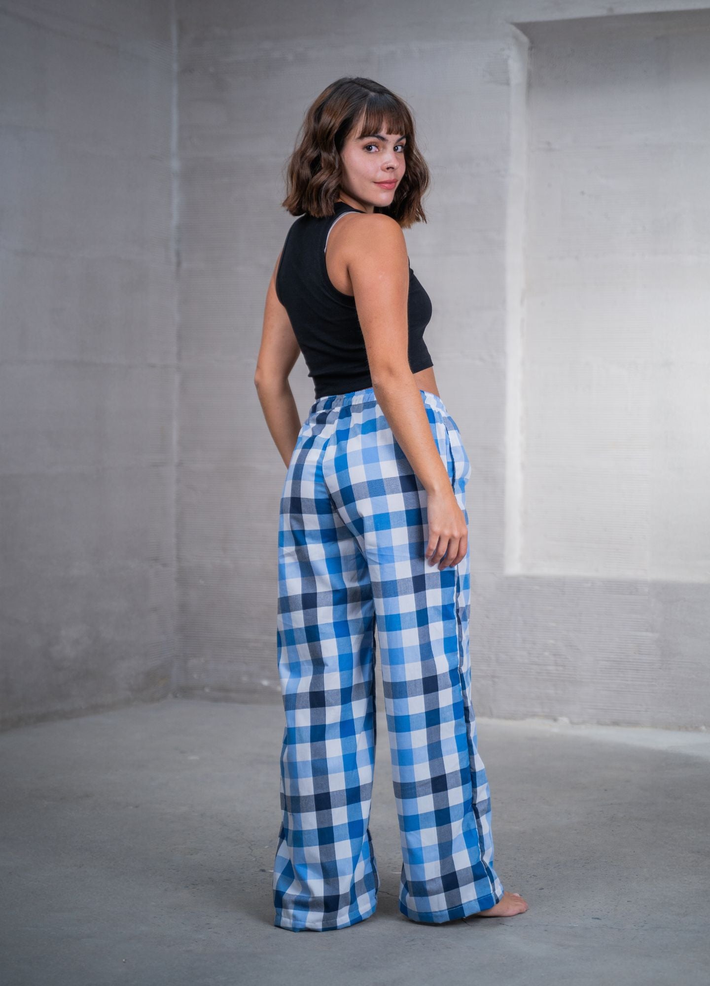 Pantalón Cuadros - Azul
