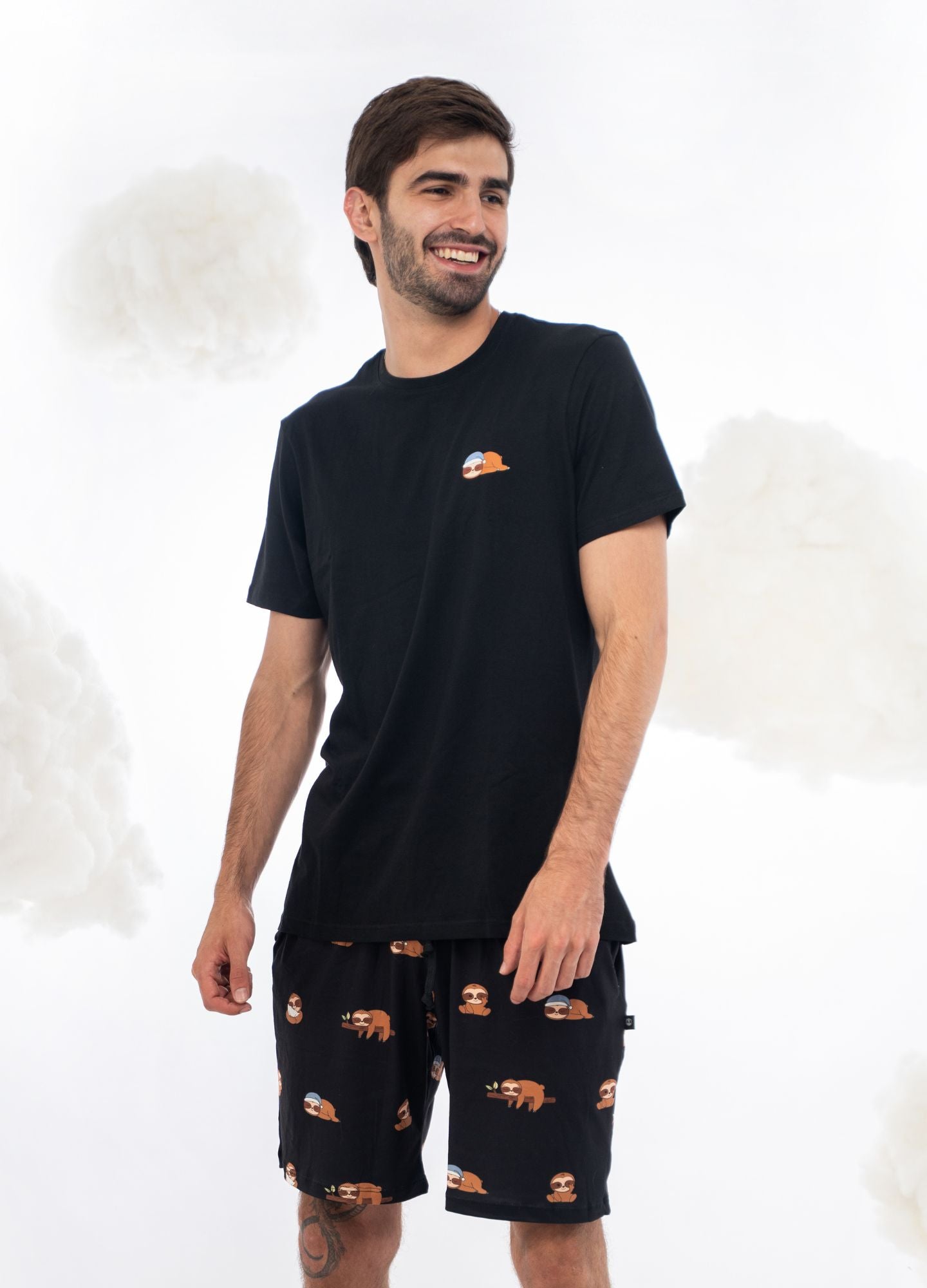 Conjunto Short Perezosos - Negro
