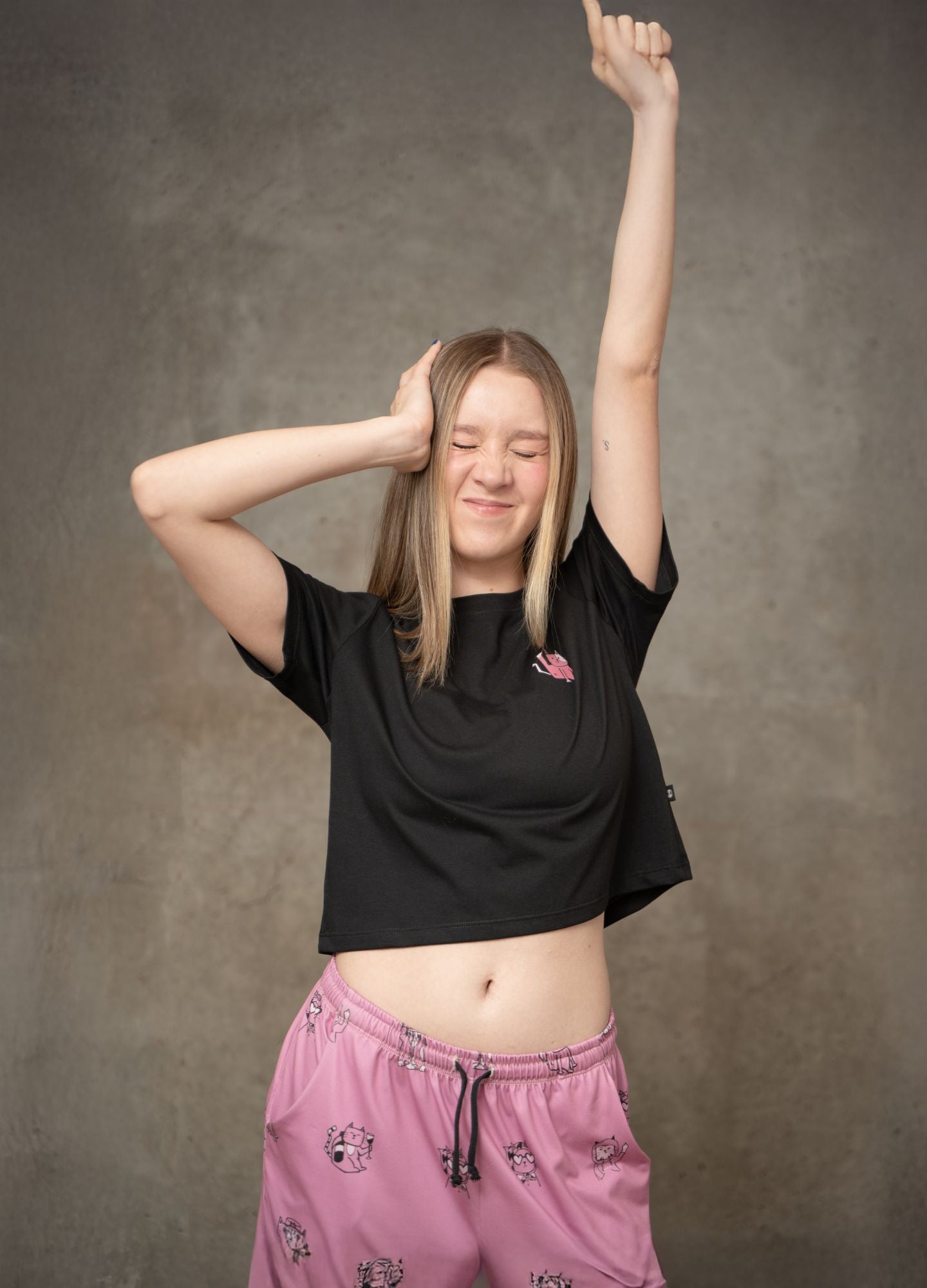 Conjunto Pantalón Gaticos - Rosa