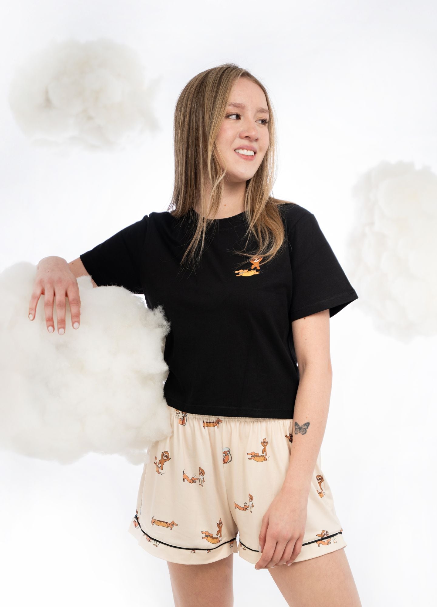 Conjunto Short Calle y Jero - Crema
