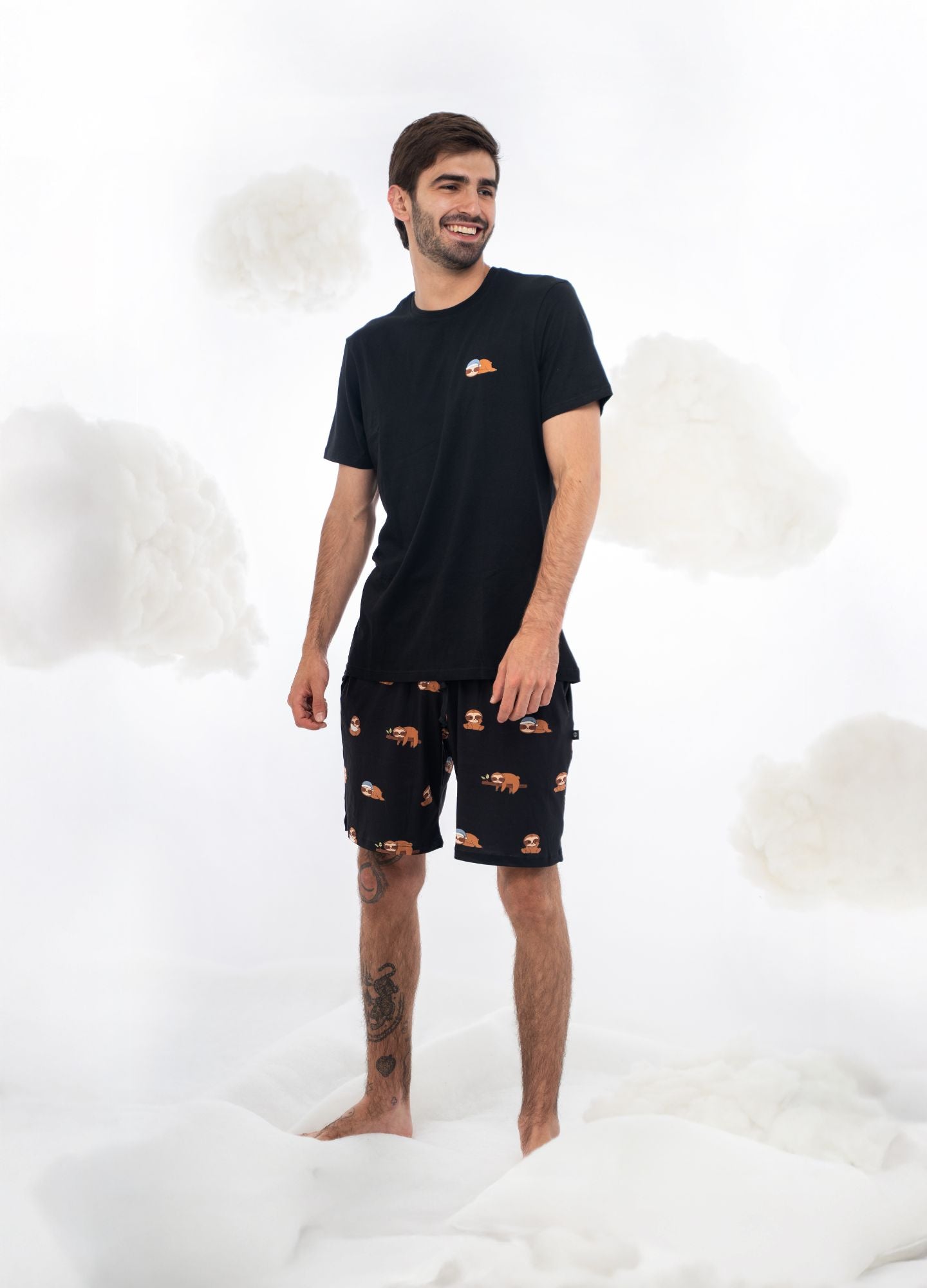 Conjunto Short Perezosos - Negro