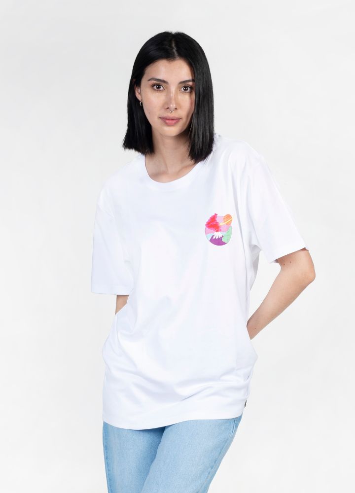 Volcano Camiseta Oversized – Blanco - CIAMPINO