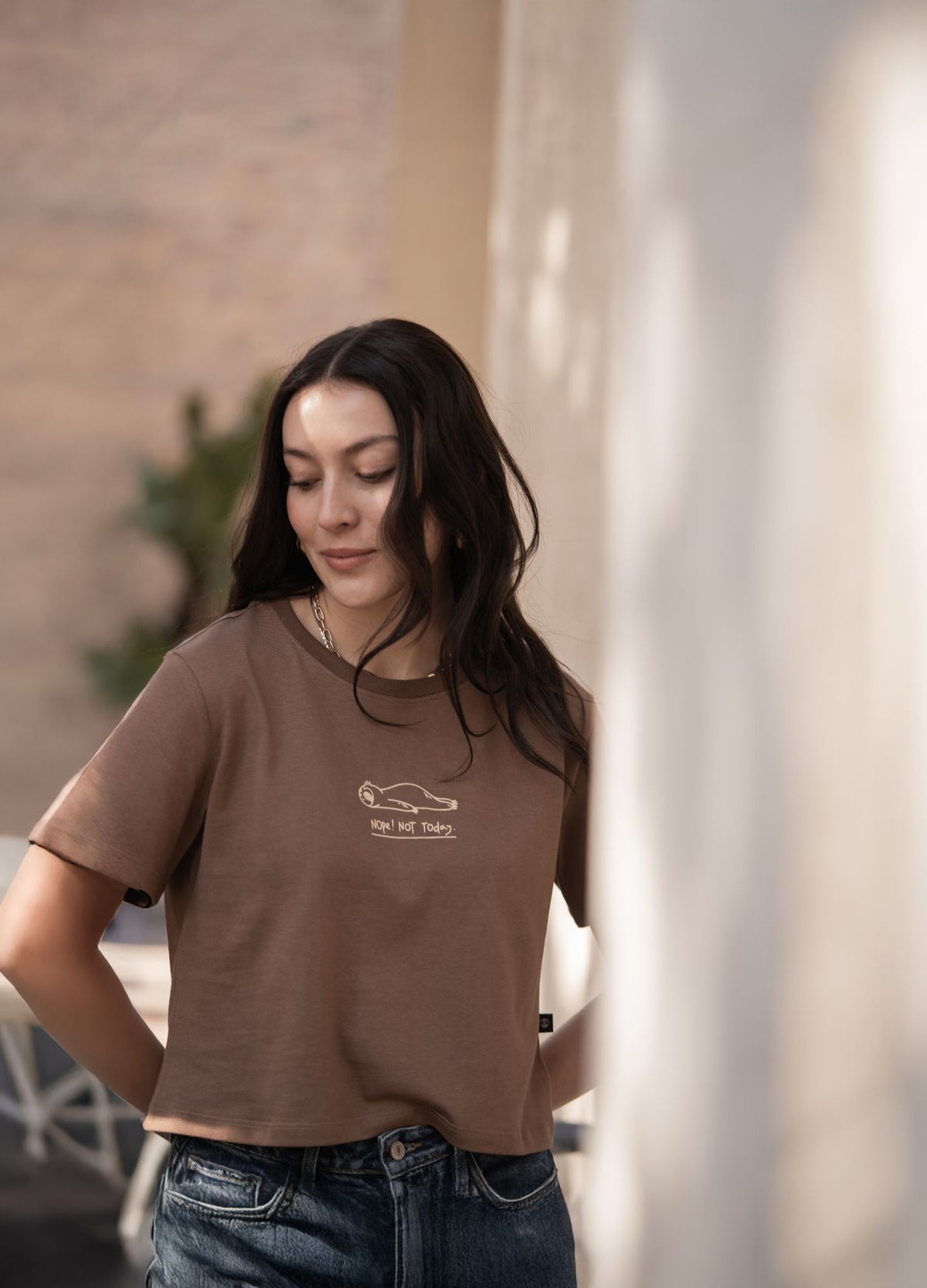 Nop Today Crop Top – Cafe - CIAMPINO