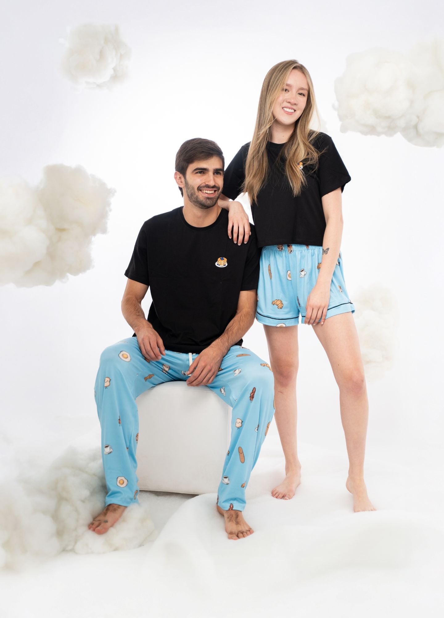 Conjunto Short Desayuno - Celeste