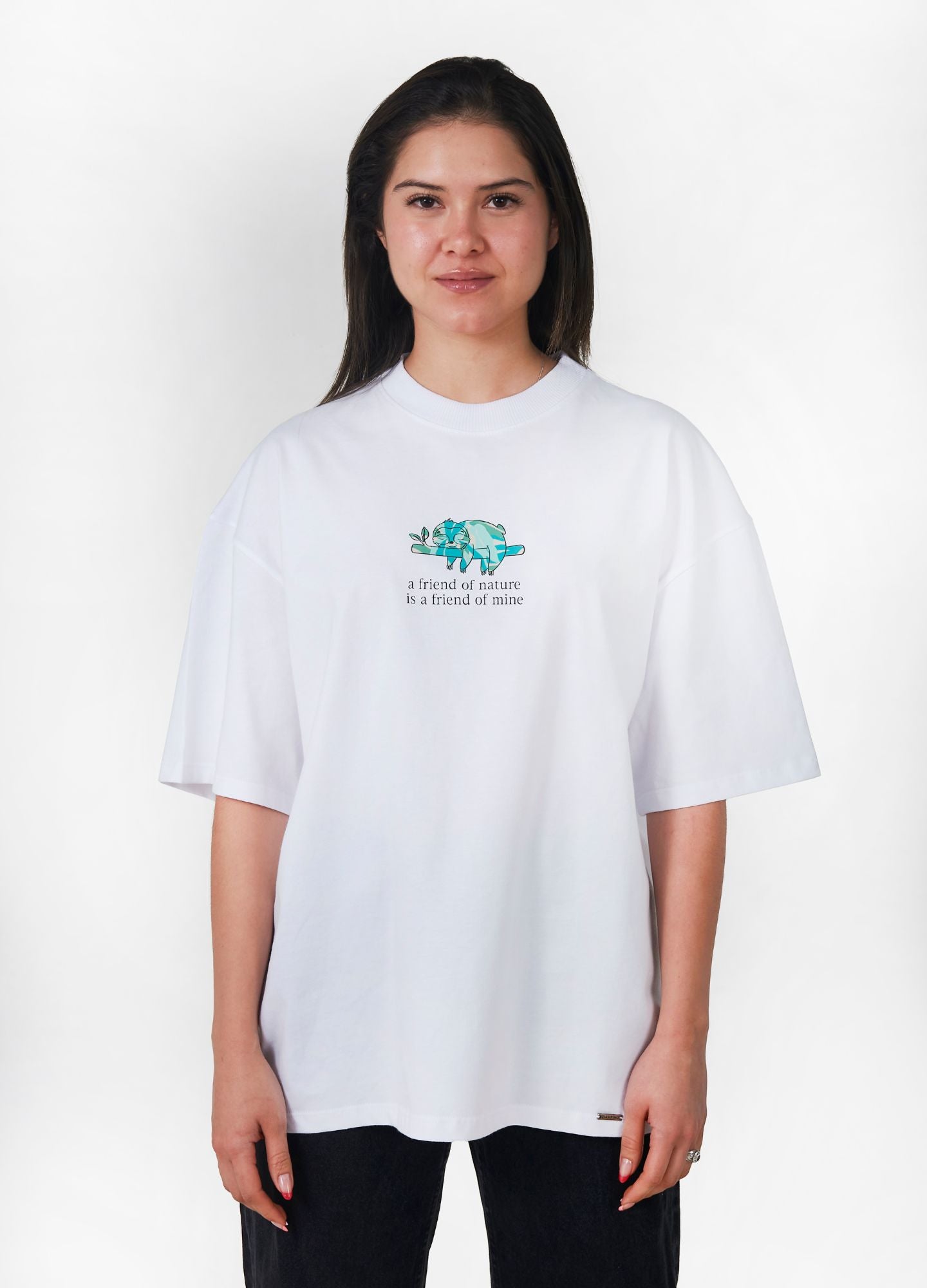 Signature Nature Camiseta Oversized – Blanco (green) - CIAMPINO