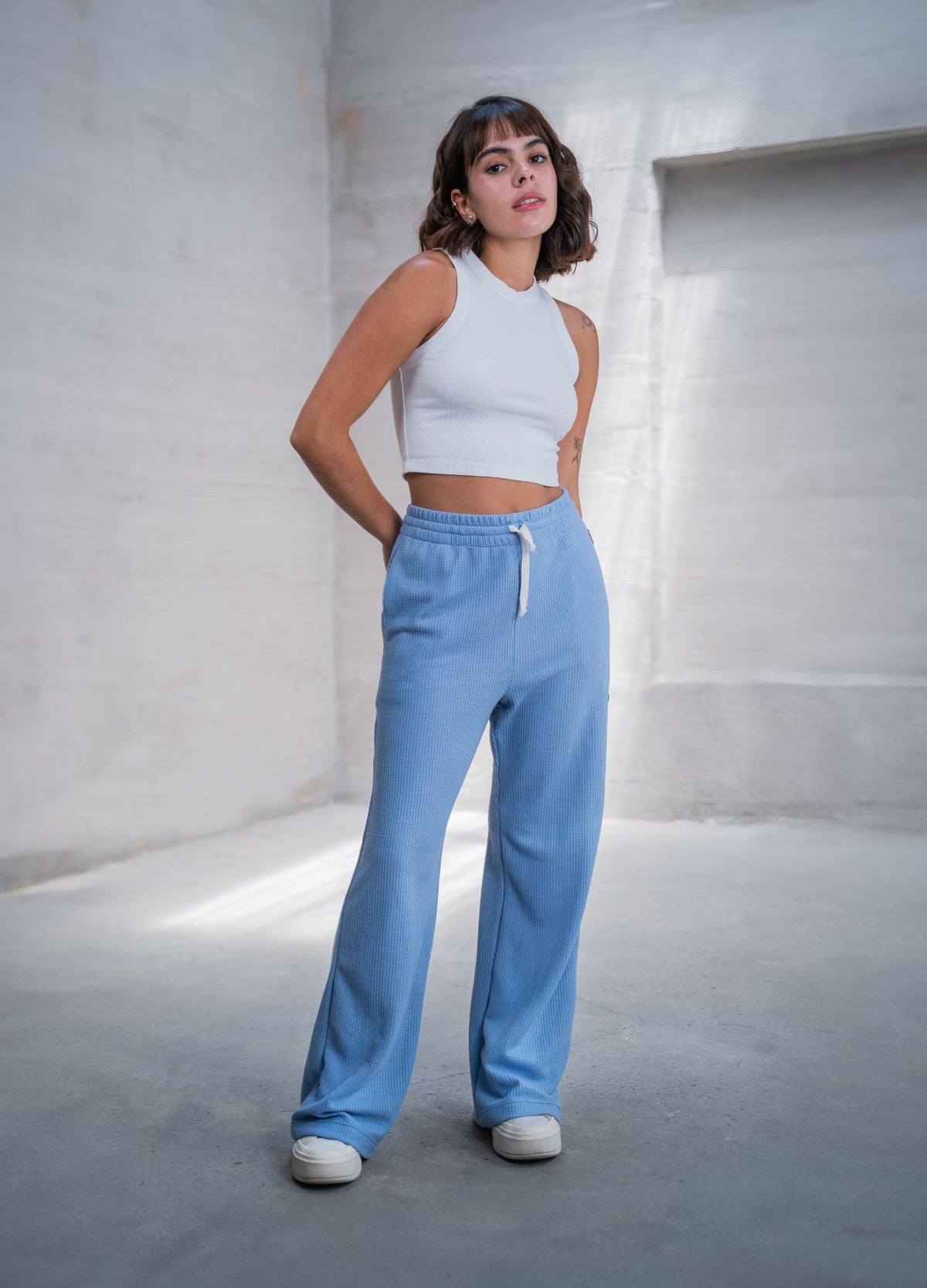 Pantalón Grid - Azul Bebé - CIAMPINO