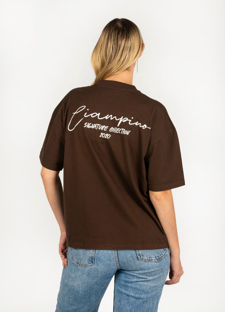 Signature Ciampino Camiseta Oversized – Café - CIAMPINO