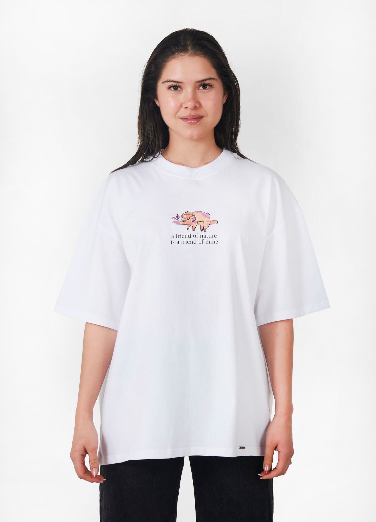 Signature Nature Camiseta Oversized – Blanco (orange) - CIAMPINO