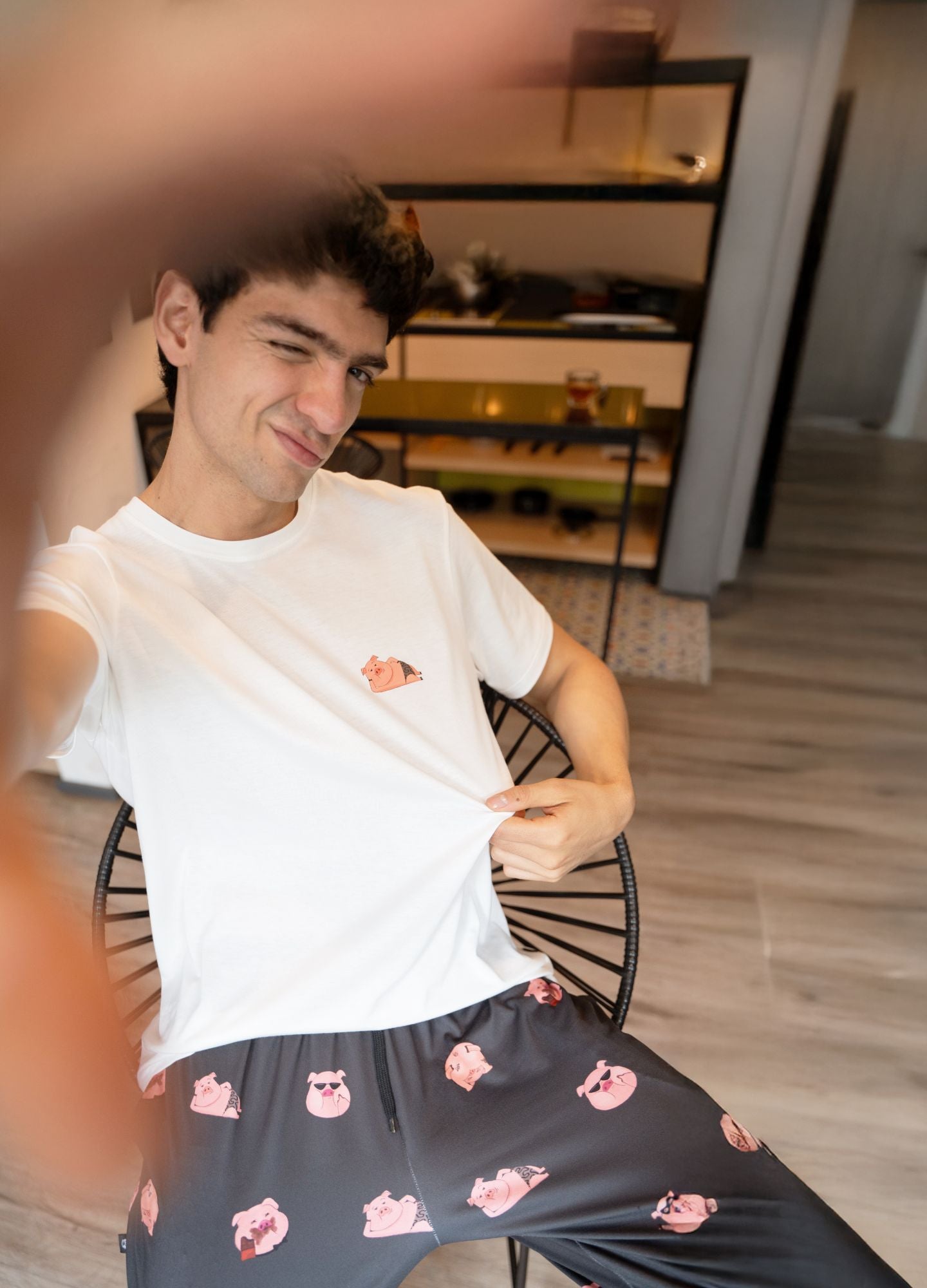 Conjunto Pantalón Cerditos - Negro