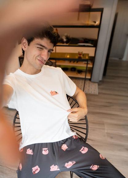 Conjunto Pantalón Cerditos - Negro