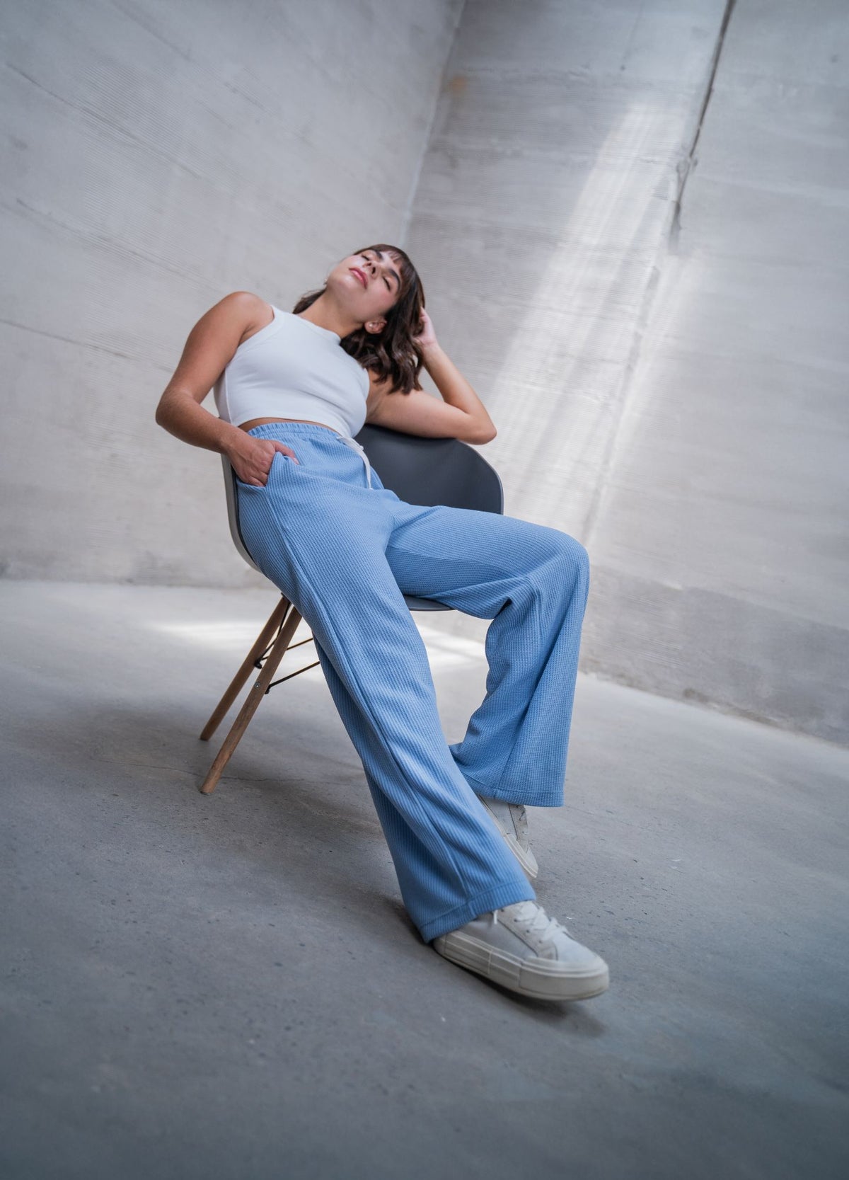 Pantalón Grid - Azul Bebé - CIAMPINO
