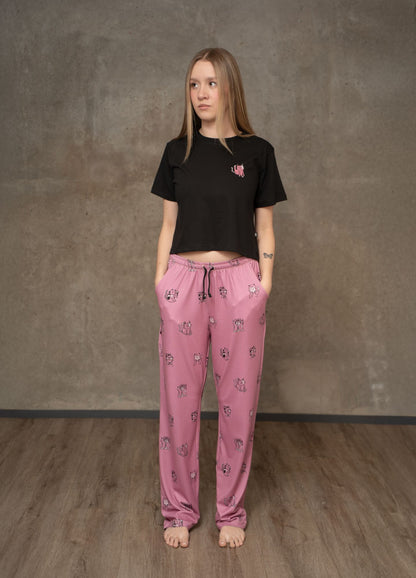 Conjunto Pantalón Gaticos - Rosa