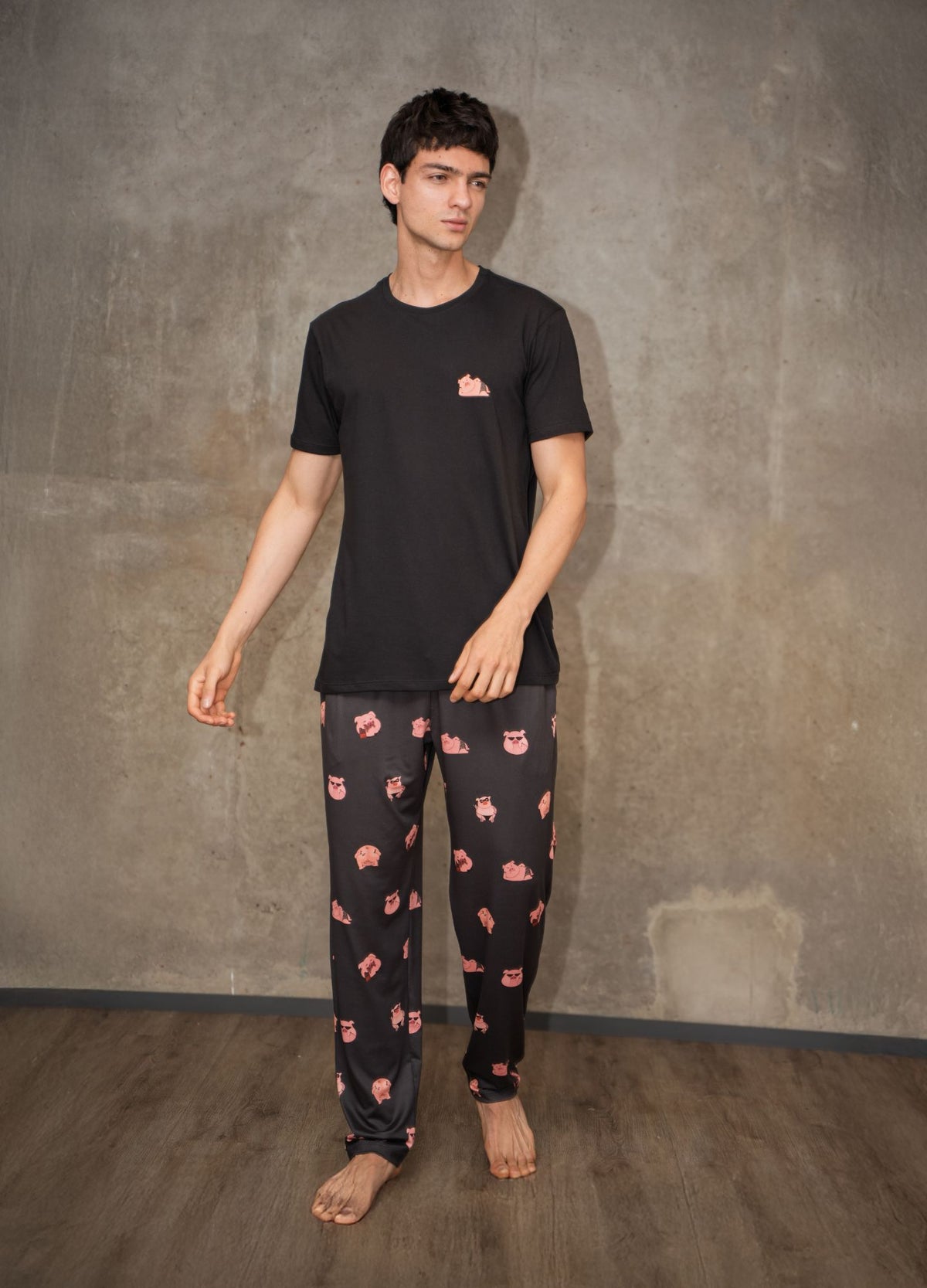 Conjunto Pantalón Cerditos - Negro - CIAMPINO