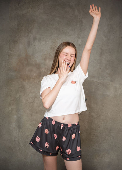 Conjunto Short Cerditos - Negro