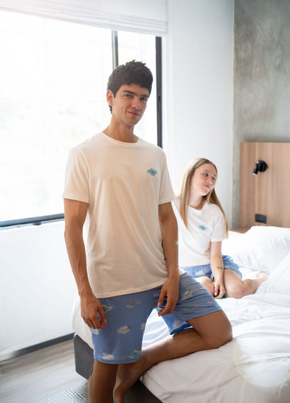 Conjunto Short Nubes - Azul Cielo