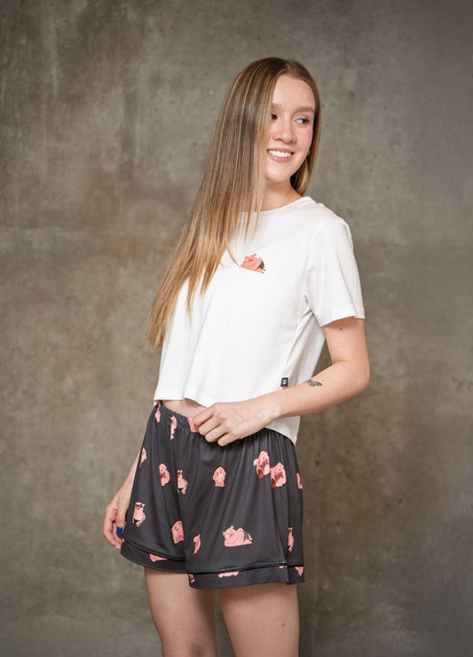 Conjunto Short Cerditos - Negro