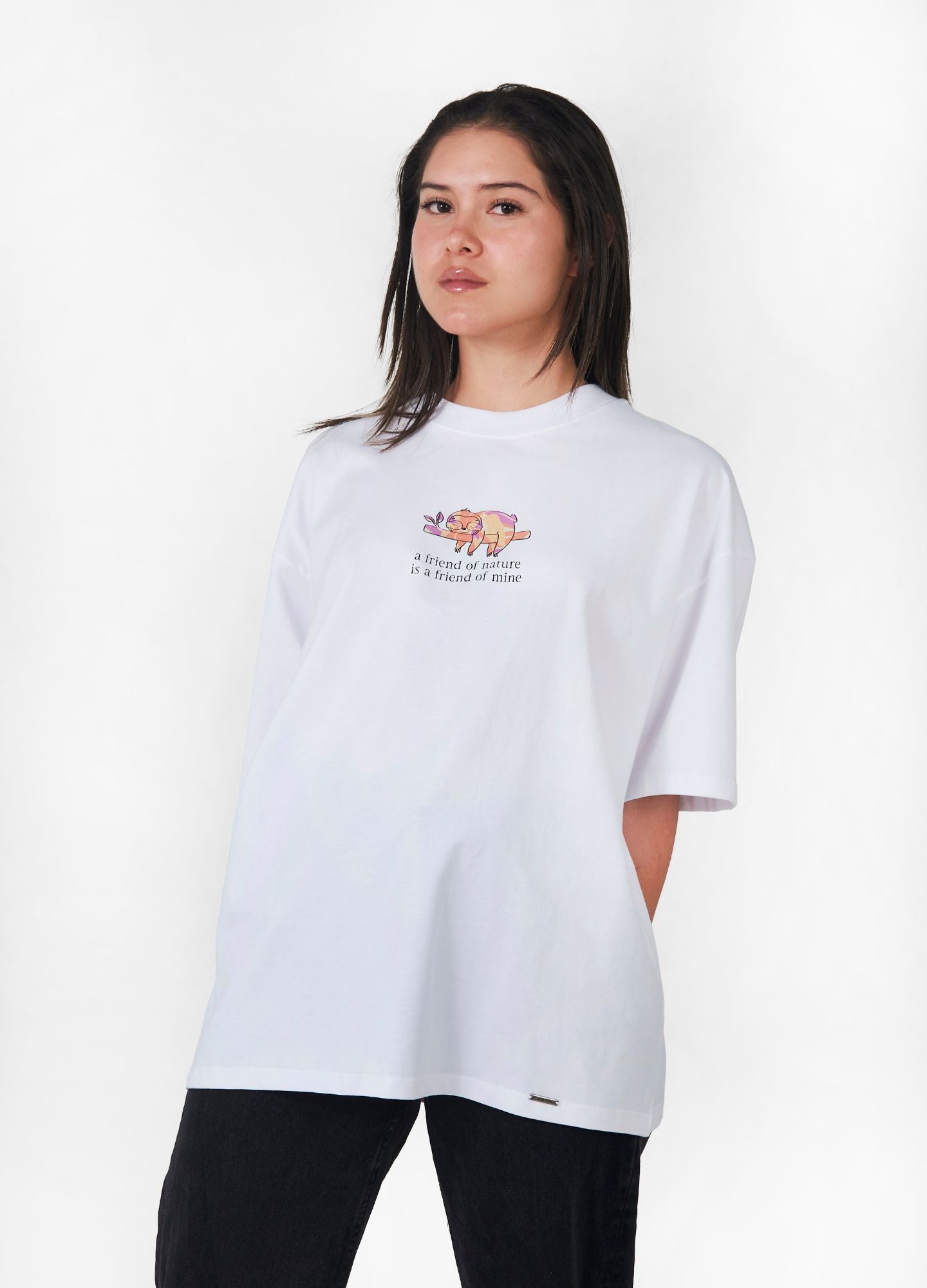 Signature Nature Camiseta Oversized – Blanco (orange) - CIAMPINO