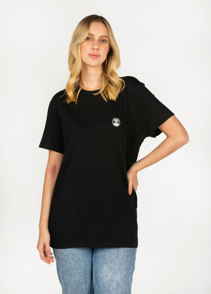 Basic Perezoso Camiseta Regular – Negra - CIAMPINO