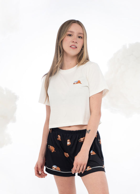 Conjunto Short Perezosos - Negro