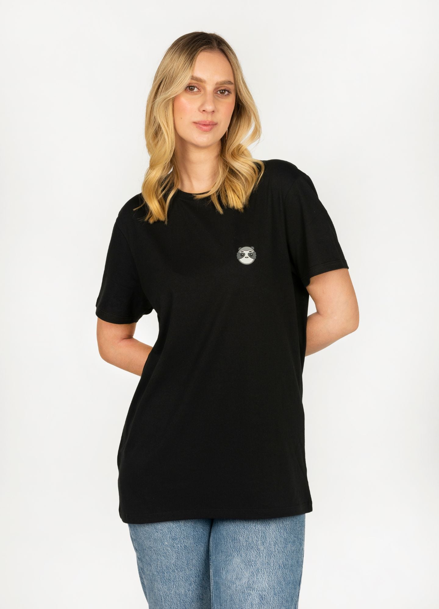 Basic Perezoso Camiseta Regular – Negra - CIAMPINO