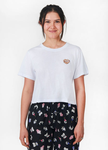 PJS Corazón Crop Top – Blanco