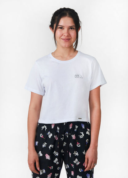 PJS Gorrito Crop Top – Blanco