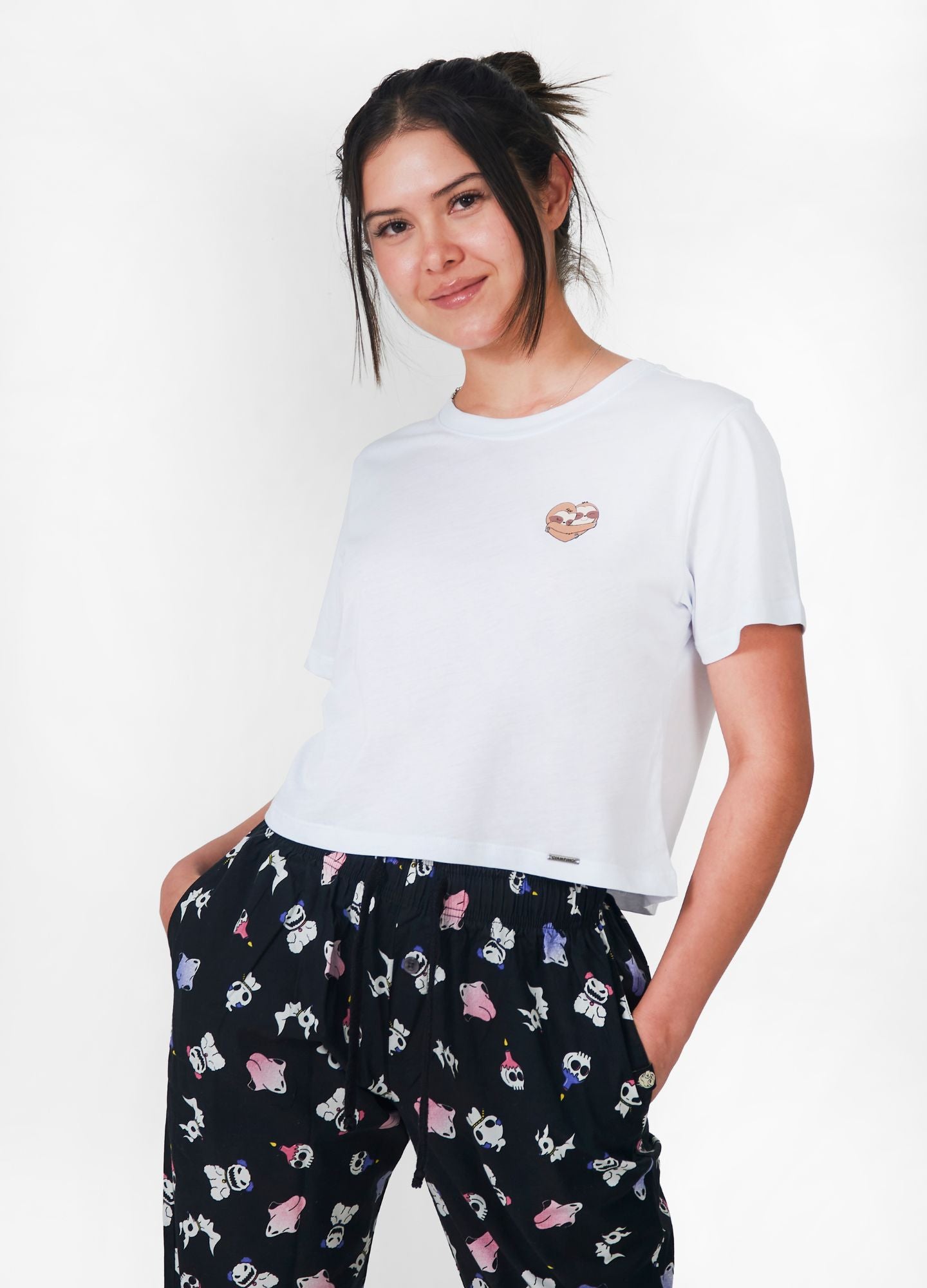 PJS Corazón Crop Top – Blanco