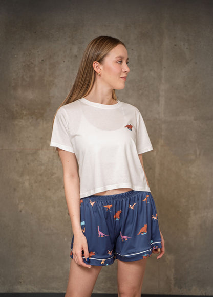 Conjunto Short Dinos - Azul