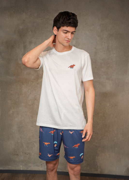 Conjunto Short Dinos - Azul