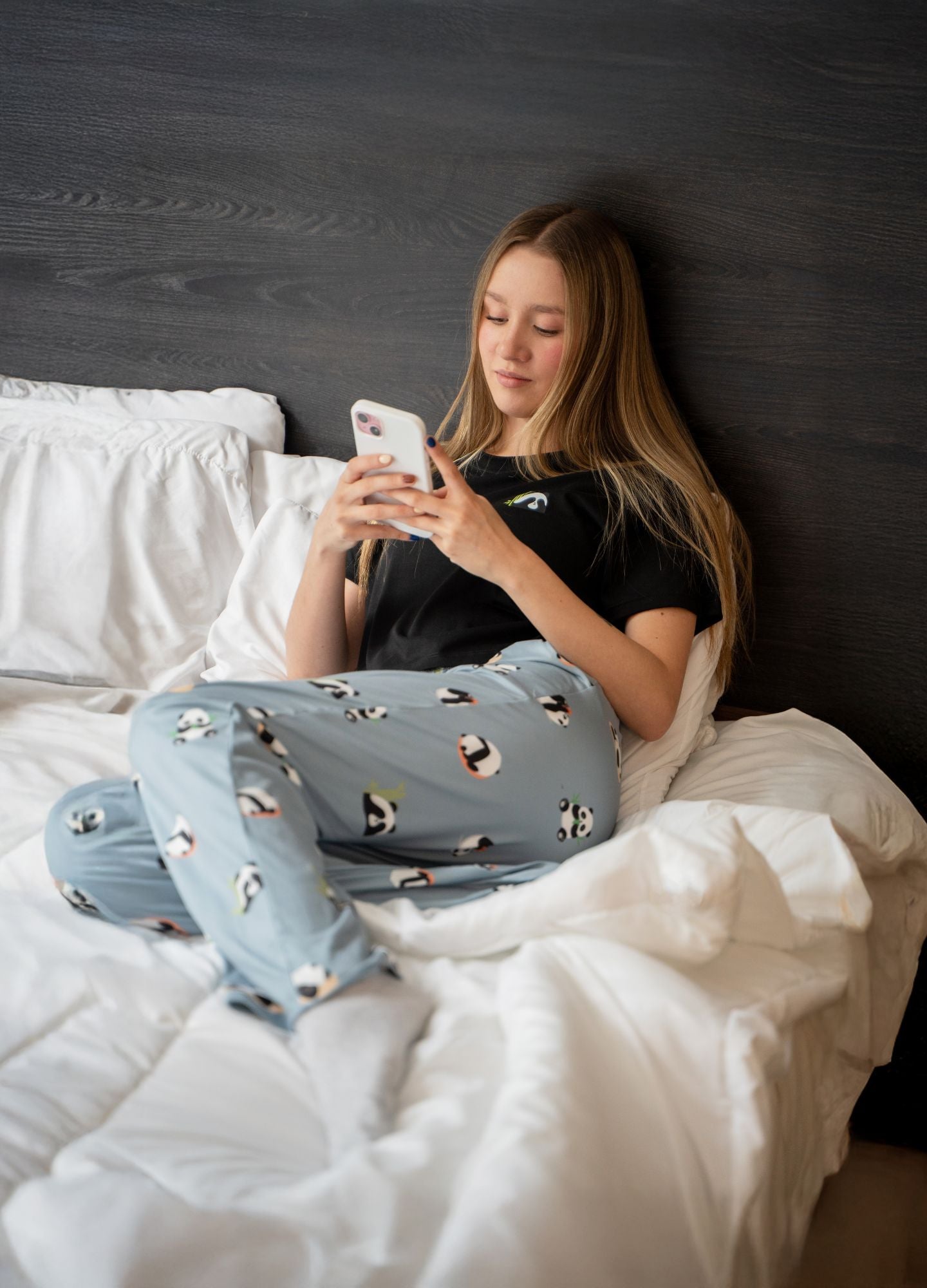 Conjunto Pantalón Pandas - Gris Azulado