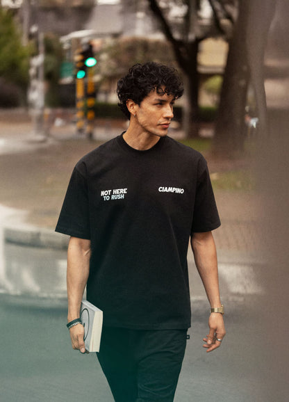 Not Here To Rush Oversized - Negro