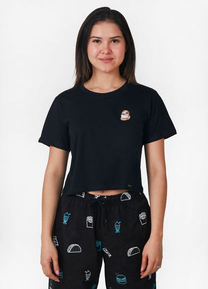 PJS Almohada Crop Top – Negro