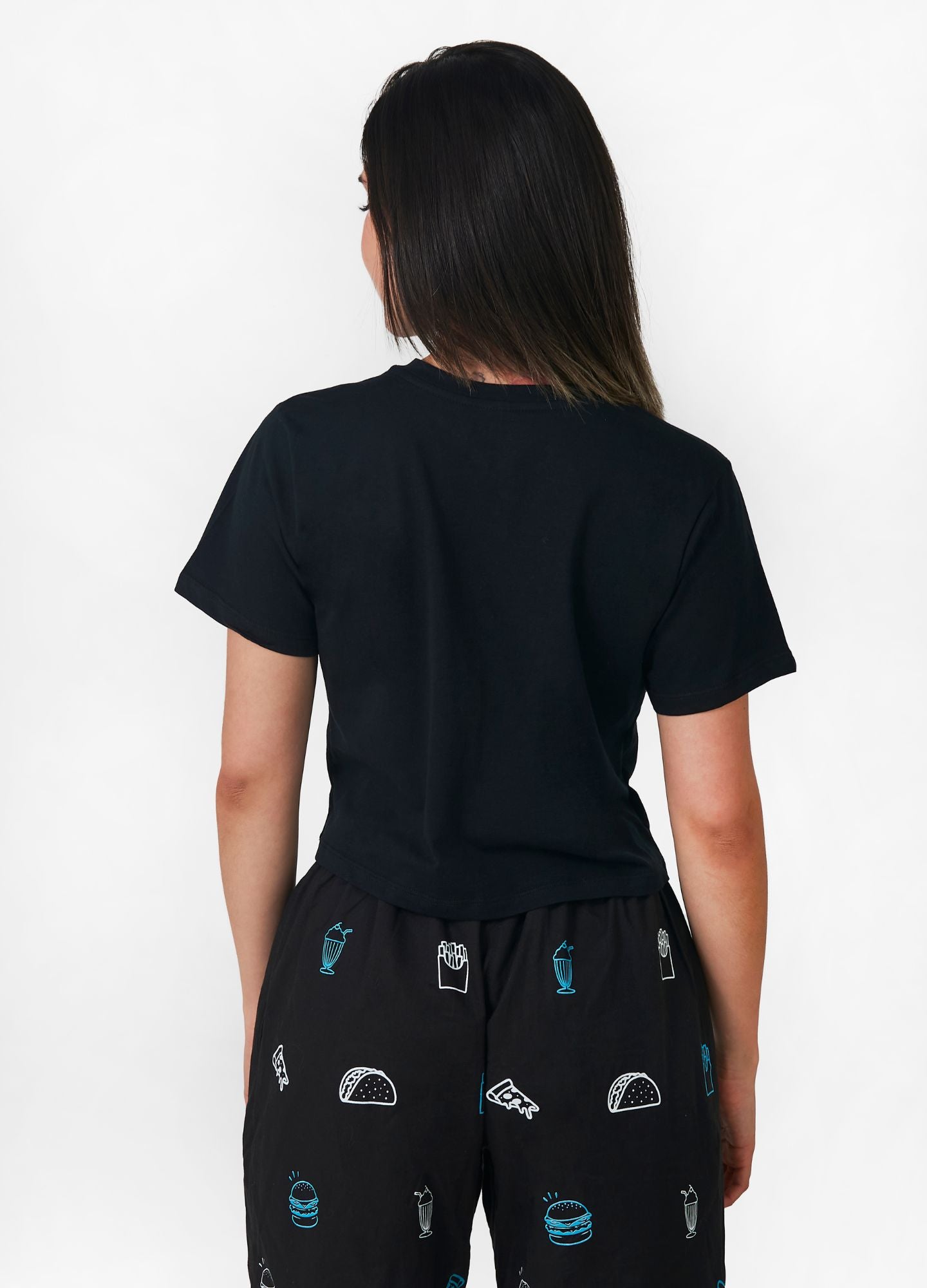 PJS Corazón Crop Top – Negro