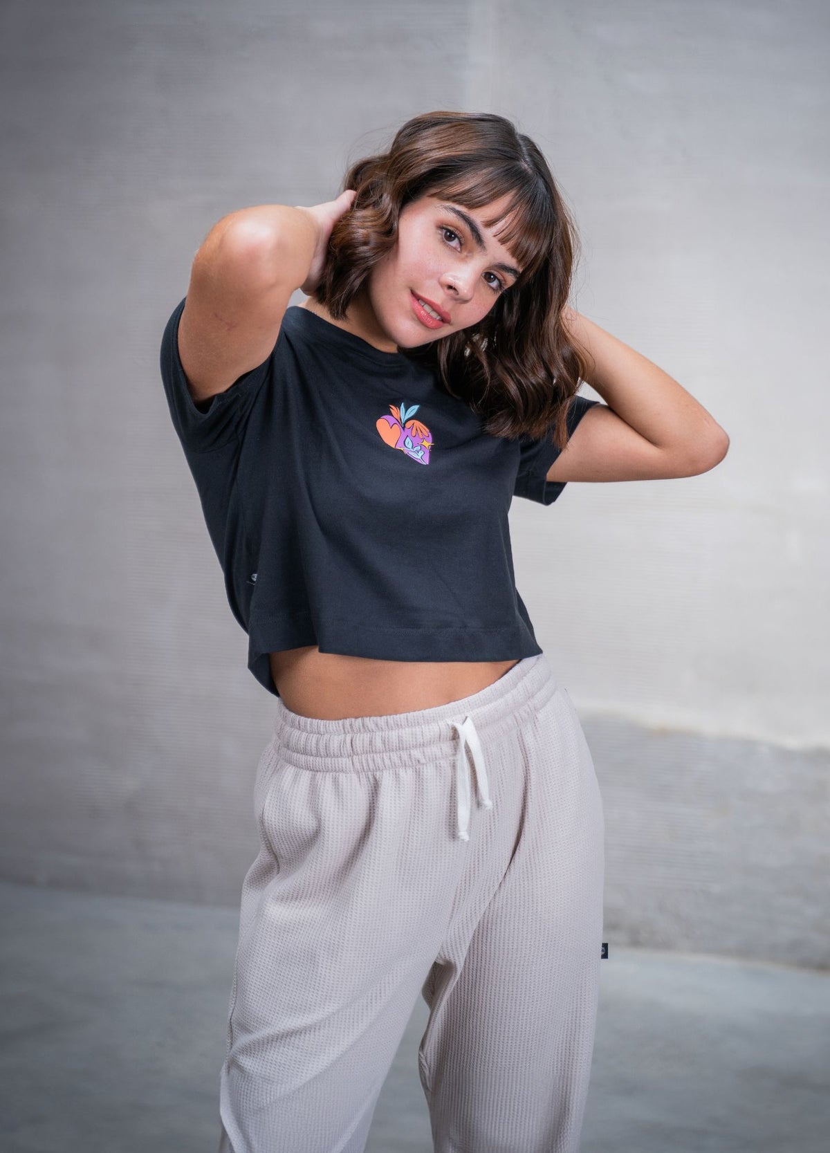 Crop Top Corazón Caótico – Negro - CIAMPINO