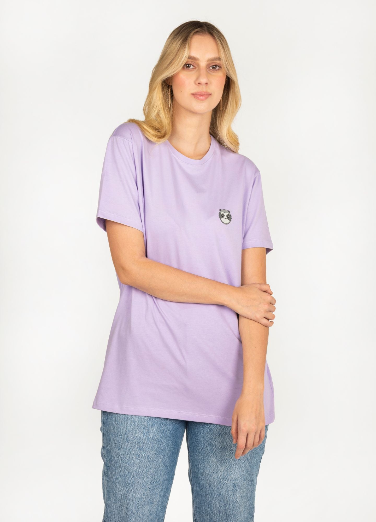 Basic Perezoso Camiseta Regular – Lila - CIAMPINO