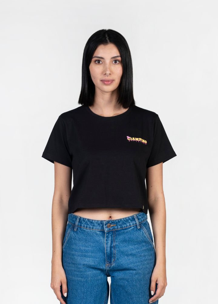 Oasis Crop Top &#8211; Negro - CIAMPINO