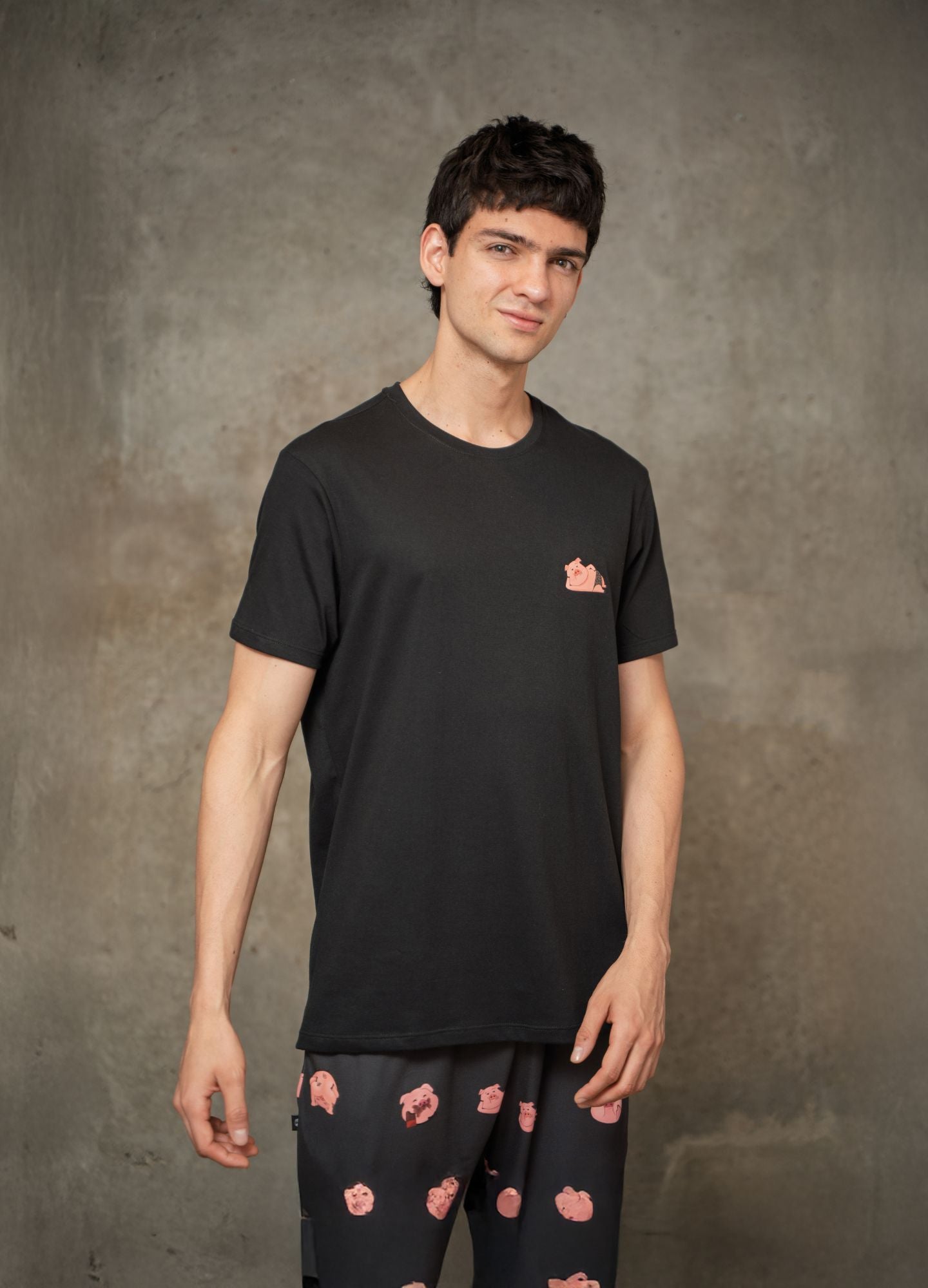 Conjunto Pantalón Cerditos - Negro