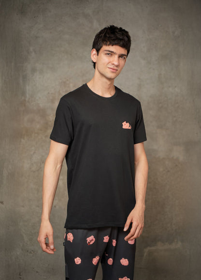 Conjunto Pantalón Cerditos - Negro